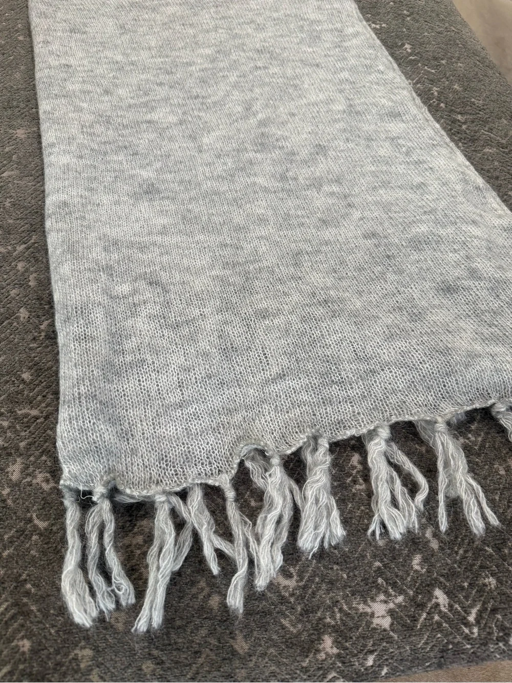 NWT Ethan Allen Mohair Throw In Anthracite (Gray)